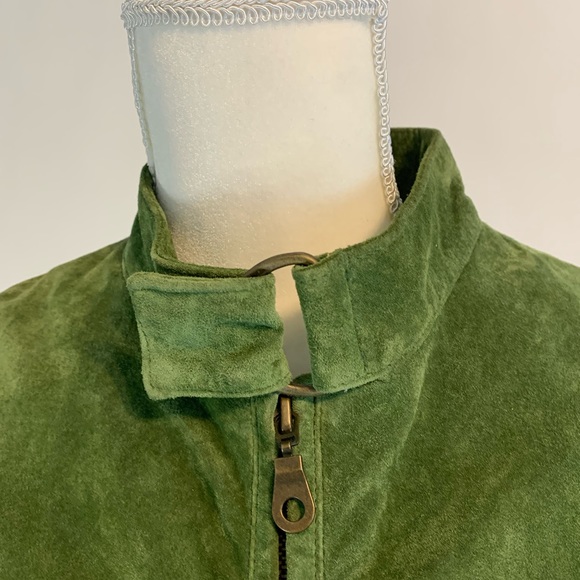 Aldo Sage Green Suede Moto Jacket Size Large - Picture 6 of 16